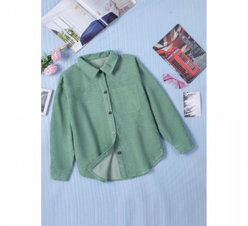 Green Pocket Buttons Corduroy Jacket - from category Jackets & Coats