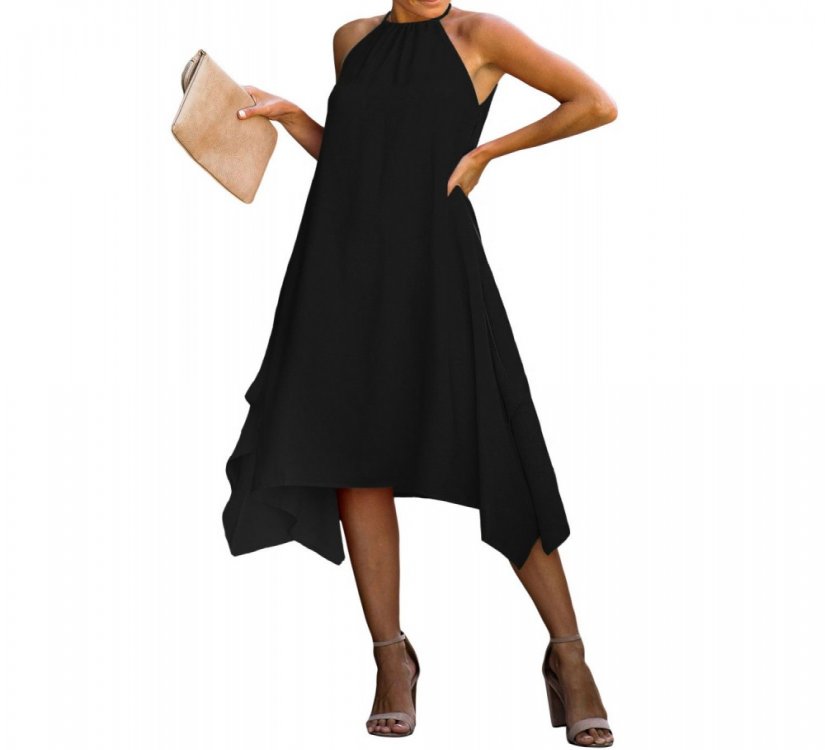 Black Ring The Alarm Luxe Midi Dress