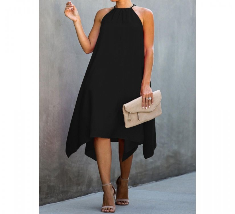 Black Ring The Alarm Luxe Midi Dress